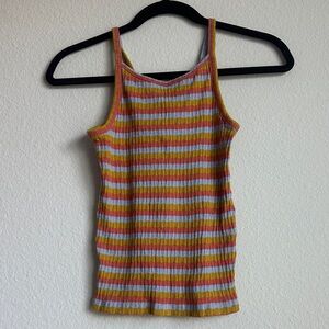 Madewell Multicolor Striped Ribbed Tank Top